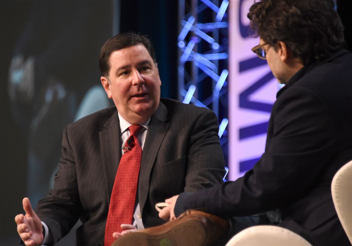 Mayor Bill Peduto  talks to Jon Shieber, senior editor of TechCrunch, about how  the vehicles resemble the Batmobile, with the equipment on top of the Uber vehicles. 