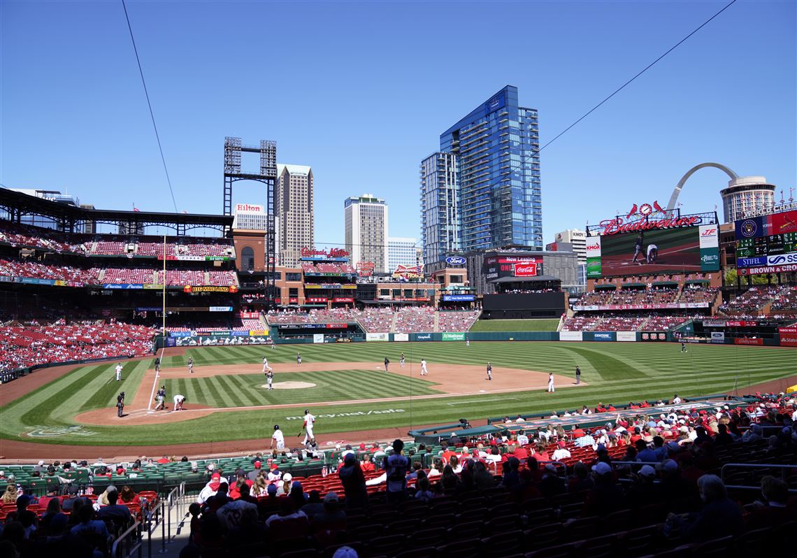view-of-left-field-from-behind-home-plate-busch-stadium - Baseball