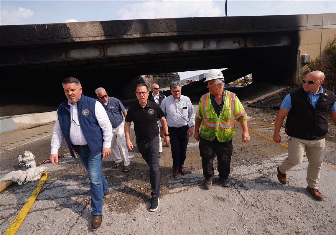WATCH: Shapiro visits site of heavily traveled I-95 collapses in ...