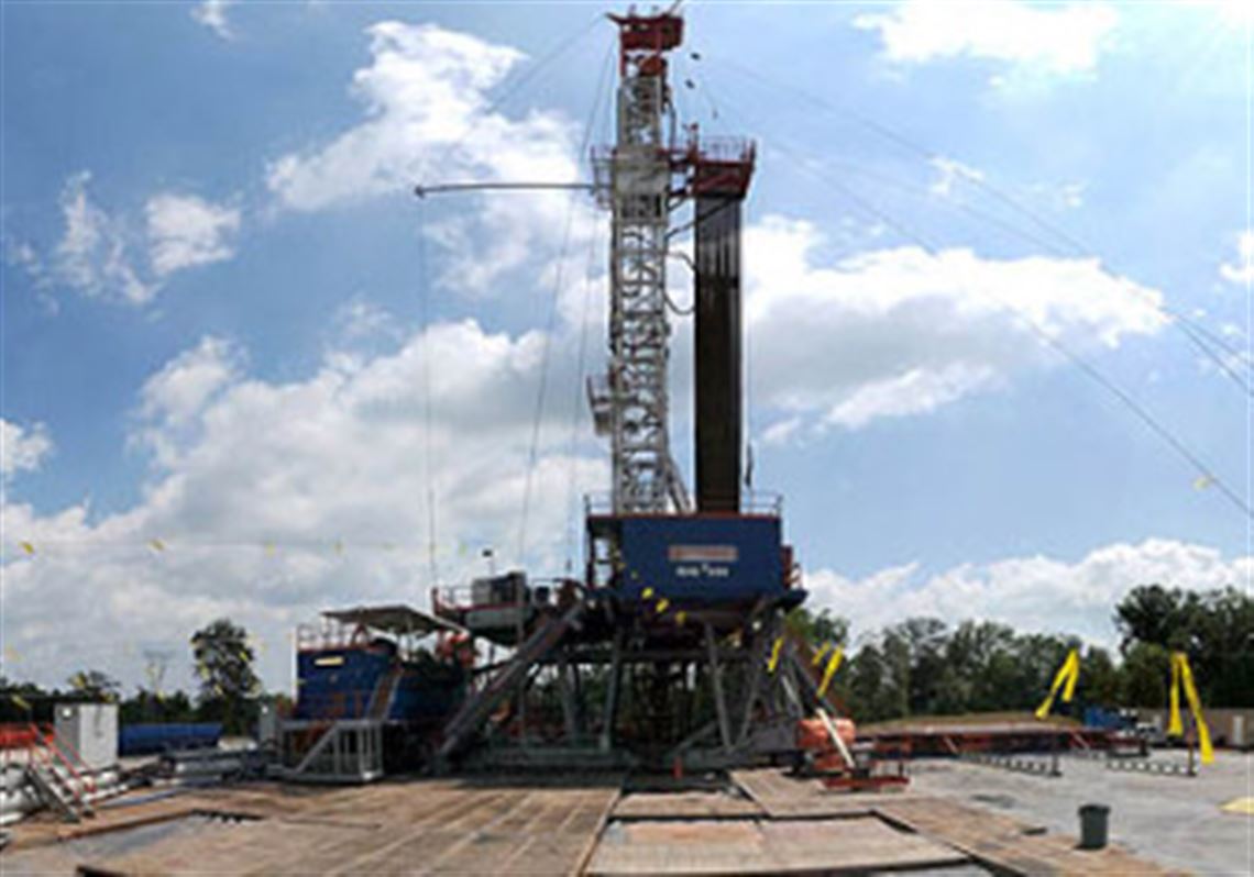 A gas drilling rig in Western Pennsylvania.