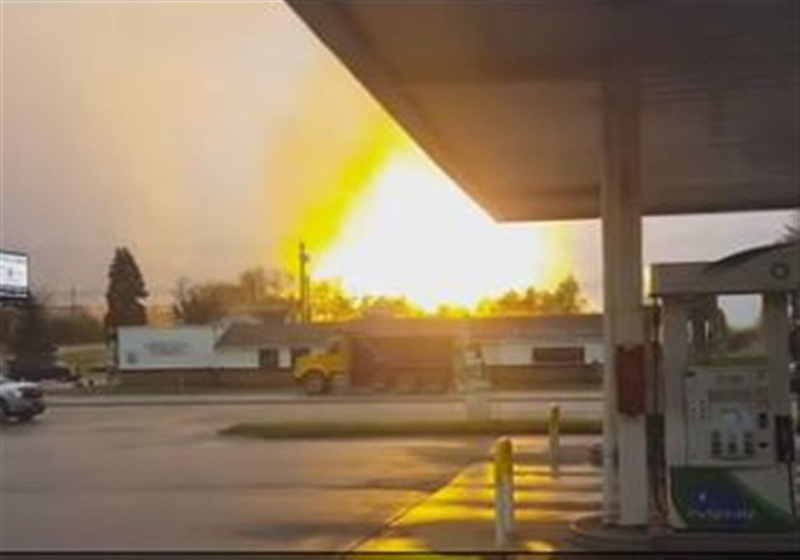The view from Route 22 when a pipeline exploded in Salem Township, Westmoreland County, on April 29. 