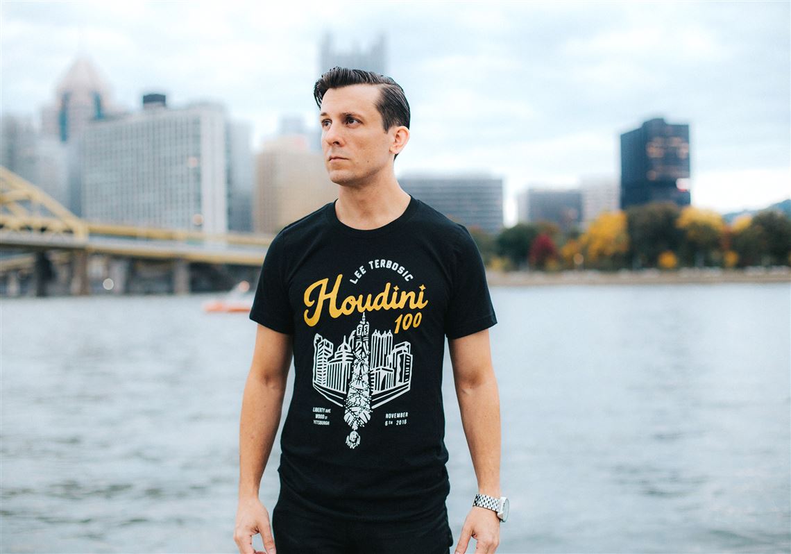 Pittsburgh native Lee Terbosic will re-create a Houdini stunt Downtown on Sunday. 