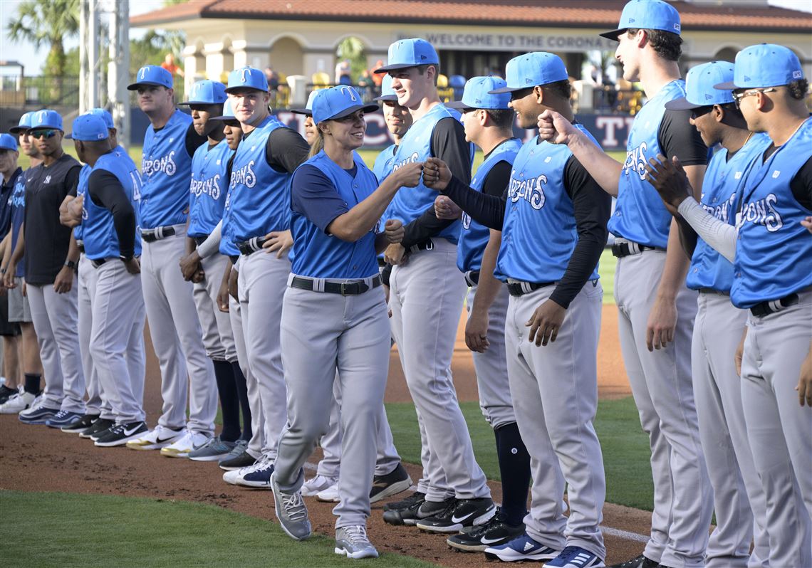 TAMPA, Fla. (May 12, 2018) Sailors assigned to USS Constitution post the  colors at a Tampa Tarpons baseball game during Navy Week Tampa. Tampa is  one of select cities to host a