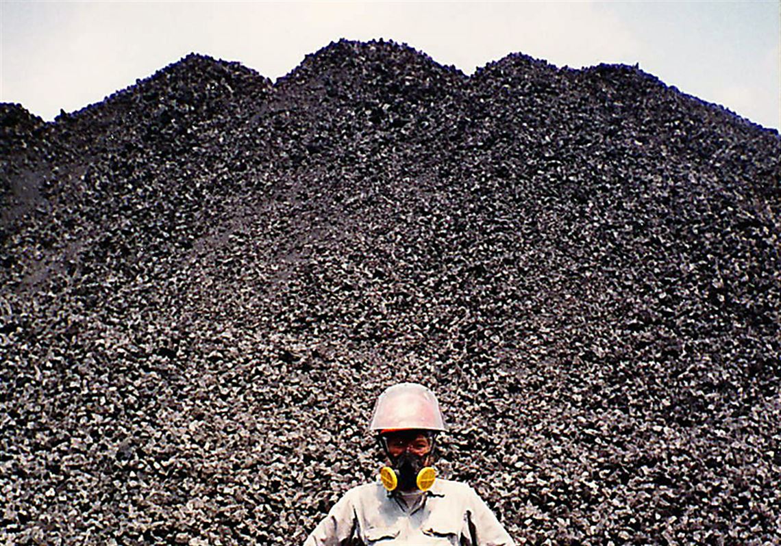 Theresa Curran Gallagher on the job at the LTV coke ovens in Hazelwood in 1989.