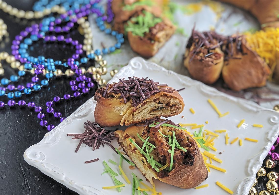 Who says a Mardi Gras cake has to be sweet to be king?