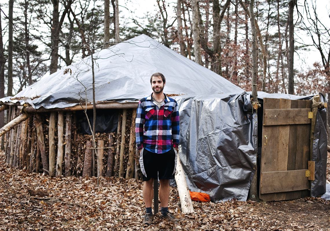 A Juniata College senior, following Thoreau, is living in a hut in the ...