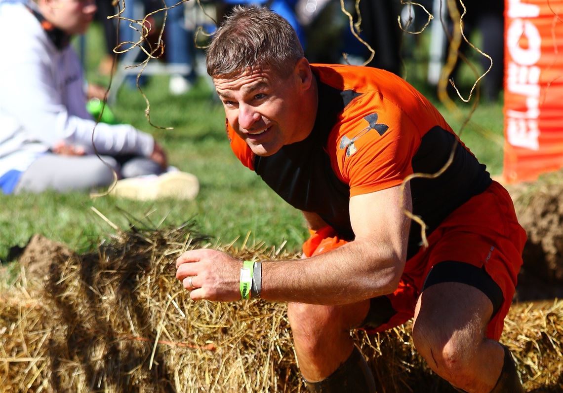 5 years after doing a local clinical trial for a spinal implant, he's doing Tough Mudders