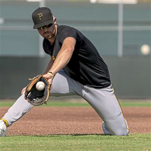 WASHINGTON, DC - April 30: Pittsburgh Pirates left fielder Connor Joe (2)  walks in the dugout during the Pittsburgh Pirates versus the Washington  Nationals on April 30, 2023 at Nationals Park in