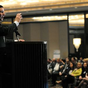 Mayor Bill Peduto unveiled an initiative to transform Downtown into a neighborhood of “complete streets” at Thursday’s annual meeting of the Pittsburgh Downtown Partnership, announcing Envision Downtown.