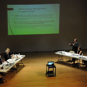 Mt. Lebanon commissioners discuss deer management improvements during a Monday meeting.