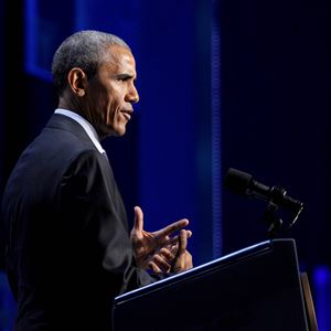 President Barack Obama speaks Thursday afternoon at the White House Frontiers Conference at Carnegie Mellon University.