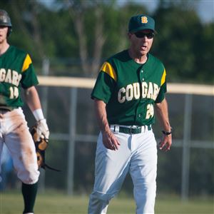 Bob Amalia, right, won more than 1,000 games as the baseball coach of Blackhawk High School and Blackhawk American Legion.