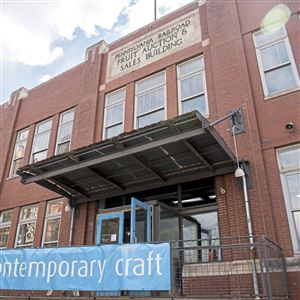 The exterior of the Society for Contemporary Craft on Tuesday, June 5, 2018 in the Strip District. The Society for Contemporary Craft will leave its longtime home in the produce terminal at the end of 2019 under a deal reached with the Chicago firm redeveloping the Strip District landmark. (Antonella Crescimbeni/Post-Gazette)