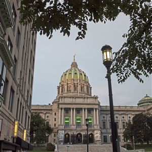 The Pennsylvania State Capitol Building in Harrisburg is shown in this file photo. (Stephanie Strasburg/Post-Gazette) 