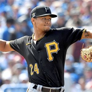 Pirates pitcher Chris Archer pitches against the Blue Jays Friday, March 6, 2020, at TD Ballpark in Dunedin, Fla. (Post-Gazette)