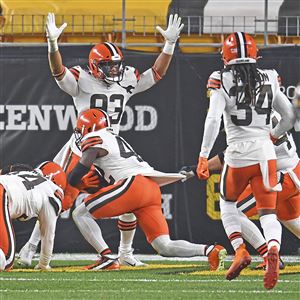 Browns Defensive End Porter Gustin Records First Career Interception  Against Steelers