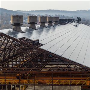 A 133,000-square-foot solar array can be seen on the top of Hazelwood Green's Mill 19 on Thursday, March 25, 2021, in Hazelwood. 