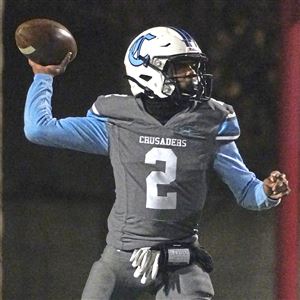 Jason Cross plays quarterback and defensive back at Bishop Canevin High School but committed to West Virginia to play defensive back.