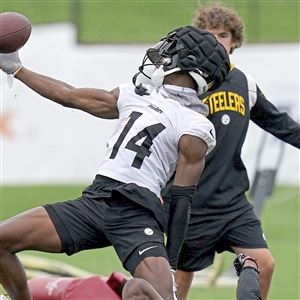 Pittsburgh Steelers linebacker Devin Bush takes part in drills during  practice at their NFL football training camp facility in Latrobe, Pa.,  Wednesday, July 27, 2022. (AP Photo/Keith Srakocic Stock Photo - Alamy