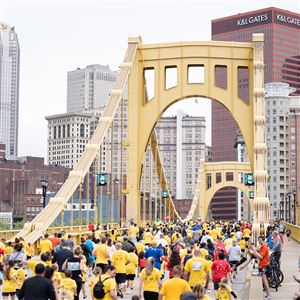 More than 8,000 kids crossed the Andy Warhol Bridge during the Kids Marathon last May.