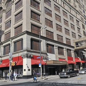 The tiny holdout building in the middle of Macy's