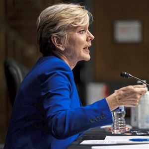 Former Gov. Jennifer Granholm, D-Mich., testifies before the Senate Energy and Natural Resources Committee during a hearing to examine her nomination to be Secretary of Energy, Wednesday, Jan. 27, 2021, on Capitol Hill in Washington. 