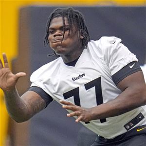 Emily Giangreco on X: Steelers first round draft pick Broderick Jones at  his first practice in Latrobe  / X