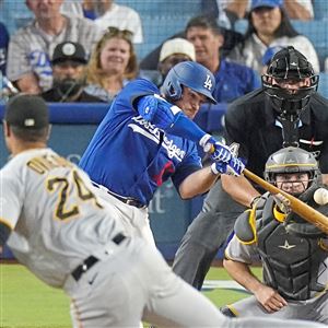 Los Angeles Dodgers Tiny Turnip Women's Hot Bats 3/4-Sleeve Raglan