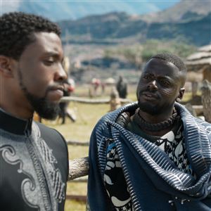 Chadwick Boseman and Daniel Kaluuya in 