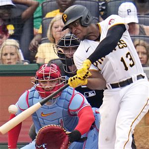 Pittsburgh, United States. 04th June, 2023. Pittsburgh Pirates relief  pitcher David Bednar (51) and Pittsburgh Pirates catcher Austin Hedges (18)  celebrates the 2-1 win against the St. Louis Cardinals at PNC Park