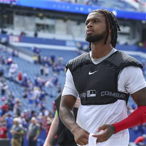 Pittsburgh Steelers safety Tre Norwood catches the ball during NFL football  practice, Saturday, Aug. 14, 2021, at Heinz Field in Pittsburgh. (Emily  Matthews/Pittsburgh Post-Gazette via AP Stock Photo - Alamy