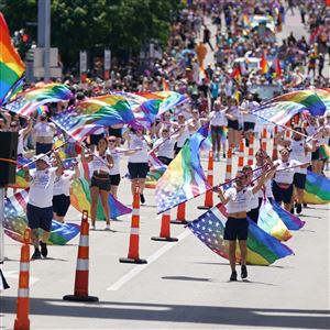 Thousands lined the streets in Downtown Pittsburgh for the Pride parade on Saturday, June 1, 2024. 