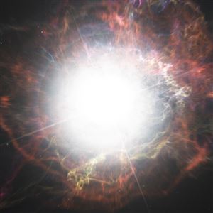 This illustration made available by the European Southern Observatory in 2014 shows dust surrounding a supernova explosion.