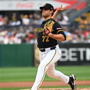 PITTSBURGH, PENNSYLVANIA - JUNE 7: Isaac Mattson #72 of the Pittsburgh Pirates pitches in the seventh inning during the game against the Philadelphia Phillies at PNC Park on June 7, 2025 in Pittsburgh, Pennsylvania. (Photo by Justin Berl/Getty Images)