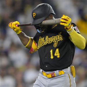 Pittsburgh Pirates starting pitcher Osvaldo Bido adjusts his cap between  hitters during the first inning of a baseball game against the San  Francisco Giants in Pittsburgh, Sunday, July 16, 2023. (AP Photo/Gene