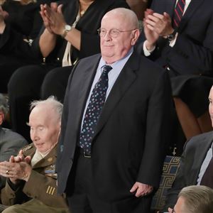 Holocaust survivor Judah Samet, guest of President Trump, looks on during the State of the Union address in the chamber of the U.S. House of Representatives on February 5, 2019 in Washington, DC. 