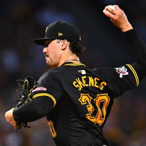 PITTSBURGH, PENNSYLVANIA - JULY 23:  Paul Skenes #30 of the Pittsburgh Pirates pitches in the ninth inning against the St. Louis Cardinals at PNC Park on July 23, 2024 in Pittsburgh, Pennsylvania. (Photo by Joe Sargent/Getty Images)