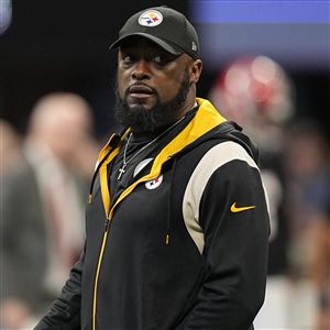 Pittsburgh Steelers wide receiver Miles Boykin (13) warms up wearing a  patch on his uniform for the 50th anniversary of the Immaculate Reception  before an NFL football game against the Las Vegas