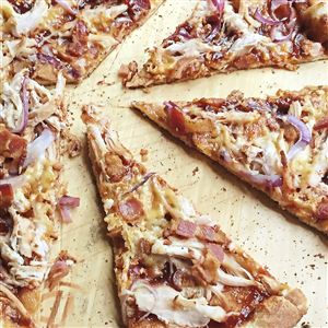 Paired with barbecue sauce, leftover Thanksgiving turkey makes a great topping for pizza.
