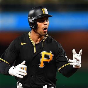 Ke'Bryan Hayes Pittsburgh Pirates Game Used Batting Gloves “Top Prospect”  LOA