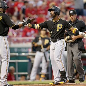 May 1 2016: Pittsburgh Pirates second baseman Josh Harrison (5) in action  during the game between the Cincinnati Reds and the Pittsburgh Pirates at  PNC Park in Pittsburgh, Pennsylvania (Photo by Justin