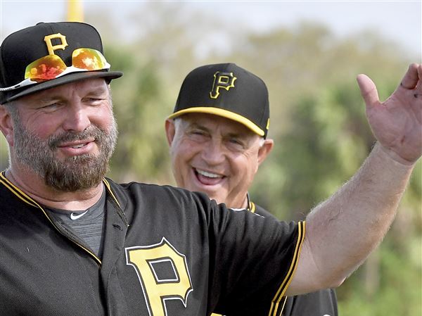 Garth Brooks was pied in the face while wearing a Pirates jersey