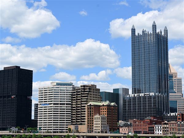 The Downtown Pittsburgh skyline, with the view from Station Square on Thursday, May 30, 2024.
