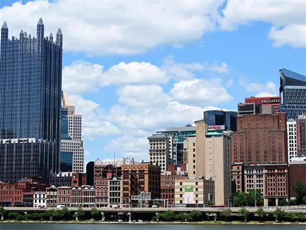 The Downtown Pittsburgh skyline in May 2024. 