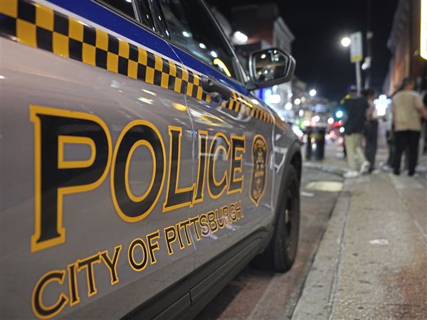 A City of Pittsburgh Police car sits parked on Carson St. on the South Side Friday, August 2, 2024.