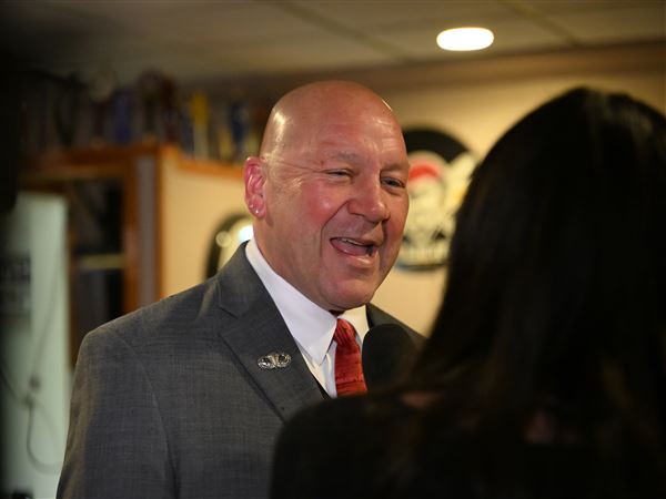 Republican candidate for Mayor Tony Moreno speaks to media at his election night watch party at the Moonlite Cafe in Brookline on Tuesday, May 20, 2025.   