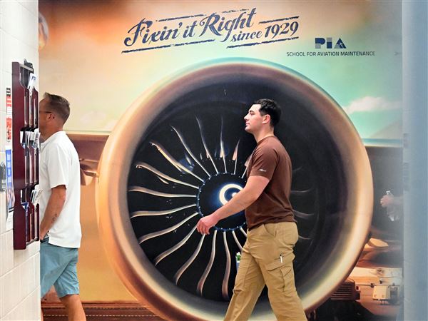 Potential students tour the facilities as PIA School for Aviation Maintenance hosted a public career exploration event on Saturday, May 17, 2025 at its Pittsburgh main campus located at Allegheny County Airport, West Mifflin.