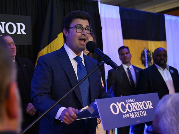 Corey O’Connor speaks at his celebration party for Democratic Mayor Candidate at Nova place on North Side on Tuesday, May 20, 2025.