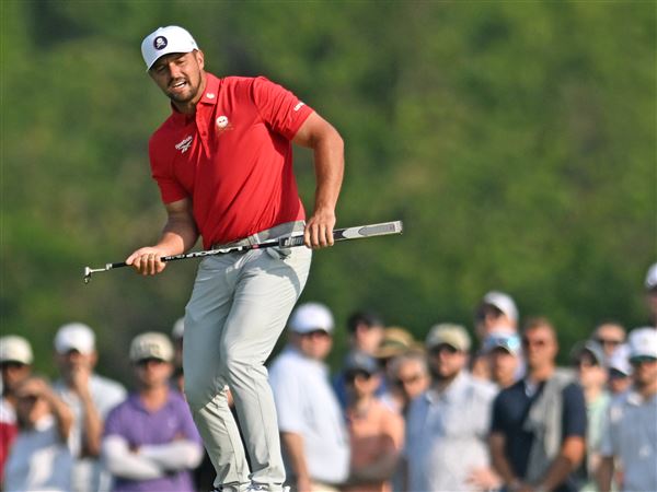 Bryson DeChambeau reacts to missing a putt on Hole 3 during the opening round of the U.S. Open at Oakmont Country Club on Thursday, June 12, 2025. 