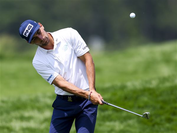 Joaquin Niemann of Chile plays a shot on the fourth hole during a practice round prior to the 125th U.S. Open at Oakmont Country Club on June 10, 2025, in Oakmont, Pennsylvania.